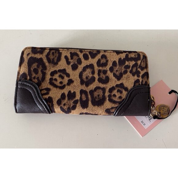 Juicy Couture Juicy Romance Gusset Single Zip Around Natural Leopard VIRAL NEW - Picture 9 of 16